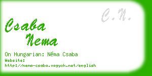 csaba nema business card